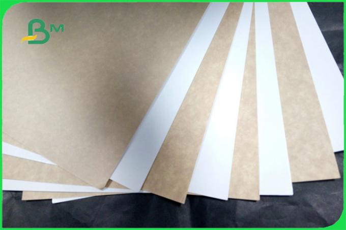 Virgin Pulp Flip Side Kraft Paper Sheet One Side Solid White Back Side Brown