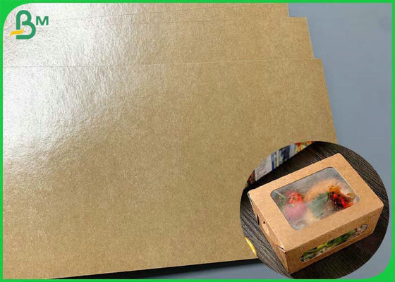 Brązowy papier pakowy powlekany PE 300g do robienia jednorazowego wodoodpornego pudełka na żywność