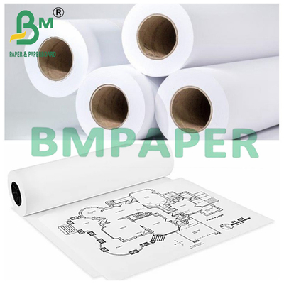 2 cali rurowy biały papier do planowania inżynieryjnego 24&quot; x 50 Yards 80gsm
