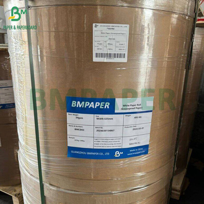 35 gm 38 gm Owocowanie żywności Biały papier tłuszczoodporny do zestawu kanapek 7 635 mm