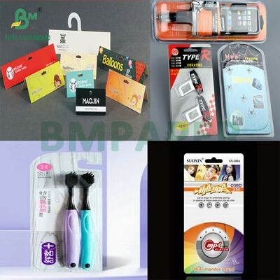 Ciepłozamrożony biały karton do opakowań na pęcherzyki Mocne przyczepienie z PVC/PET Wypieczalność 250g 300g sztywny papier do wyświetlania detalicznego