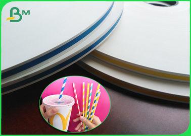 FDA 60gm Niebielony Papier Kraft 15mm Roll do produkcji słomek papierowych