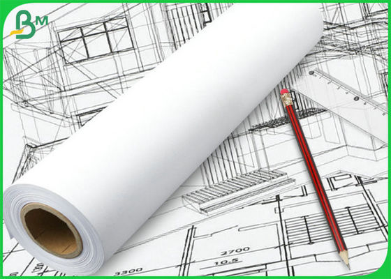 20lb 24" 36" szerokości x 150ft 2" rury papieru białego do projektowania architektonicznego
