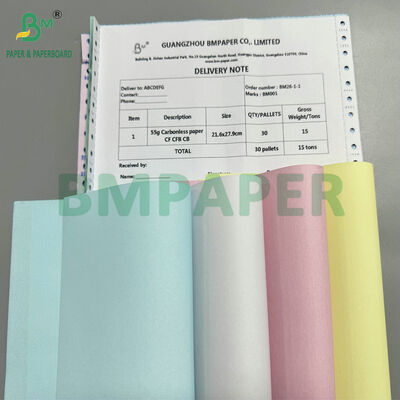 Papier samoprzylepny CB / CFB / CF o gramaturze 20 funtów, bezwęglowy do książeczek paragonowych